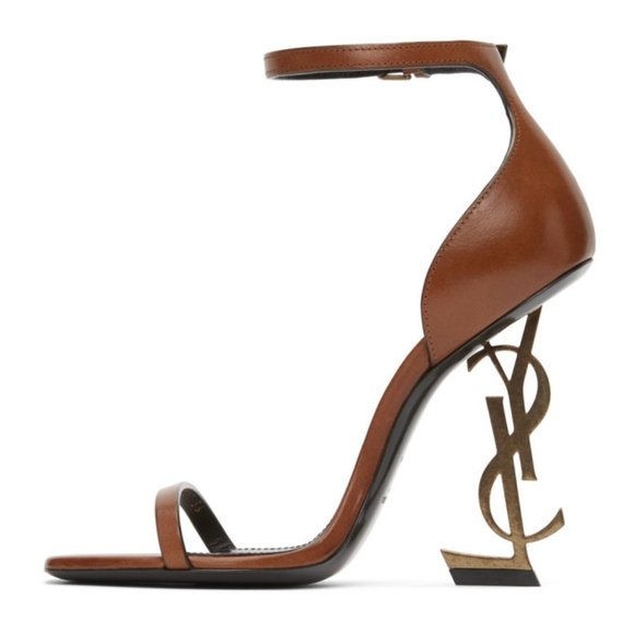 Saint Laurent (YSL) Brown Opyum Heeled Sandals - Picture 3 of 7